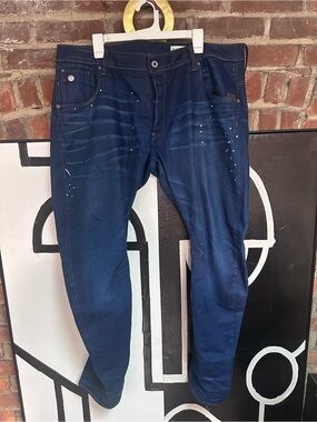 G Star Men's Dark Blue Slim Jeans - Classic Indigo Wash